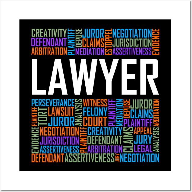 Lawyer Words Wall Art by LetsBeginDesigns